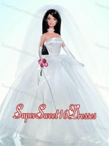 Embroidery Ball Gown Wedding Barbie Doll Dress