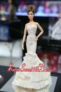 New Fashion Mermaid Dress With Ruffled Layers Gown for Barbie Doll