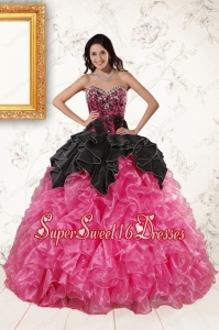Trendy Multi Color Ball Gown Ruffled Quinceanera Dresses for 2015