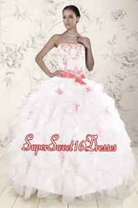 Most Popular White Quinceanera Dresses with Appliques and Ruffles