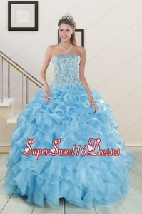 Brand New Strapless 2015 Quinceanera Dresses with Ruffles