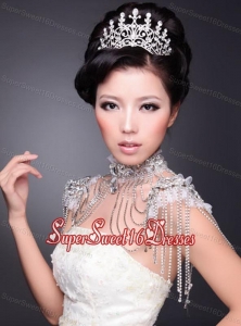 High Quality Alloy With Crystal Tiara and Necklace