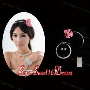 Fashion Nacklace and Headpiece Jewelry Sets in Round Shape