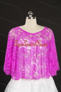 Hot Pink Beading Lace Hot Sale Wraps for 2014