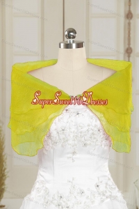 2014 Organza Beading New Style Shawls in Yellow