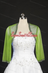 2014 Spring Green Beading Wraps with Long Sleeves