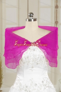 2014 Hot Pink Beading Shawls for Wedding Party