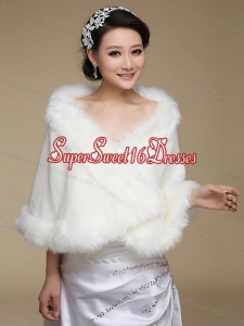 2015 High Quality Front Closure Shawl in White