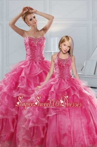 Hot Pink Sweetheart Beading Princesita With Quinceanera Dresses