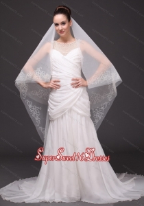 Beading Classic Tulle Bridal Veil For Wedding