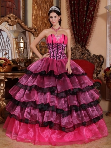 Brand New Multi-color Sweet 16 Dress Sweetheart Organza Ruffles Ball Gown