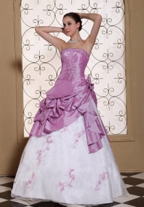 Hand Made Flowers Onside Embroidery With Beading Taffeta and Organza Dama Dresses for Sweet 16 2013