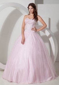 Pretty Baby Pink Sweetheart Sweet 16 Quinceanera Dress with Beading