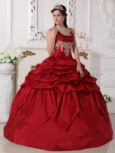Gorgeous Wine Red Sweet 16 Quinceanera Dress Scoop Taffeta Beading Ball Gown