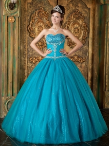 Brand New Teal Sweet 16 Dress Sweetheart Beading Tulle A-Line / Princess