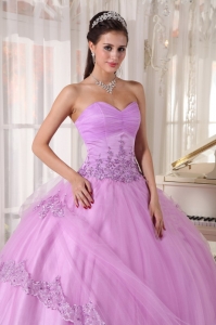Taffeta and Tulle Appliques Puffy 2013 Lavender Sweet 16 Gowns Designer