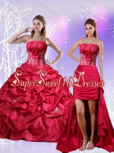 Simple Appliques and Pick Ups Quinceanera Dress in Red