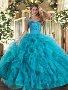 Gorgeous Sleeveless Lace Up Floor Length Ruffles Quinceanera Dresses