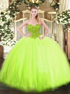Fancy Sweetheart Sleeveless Lace Up Ball Gown Prom Dress Organza and Tulle