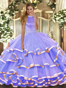 Eye-catching Sleeveless Beading and Ruffled Layers Backless Quinceanera Dresses
