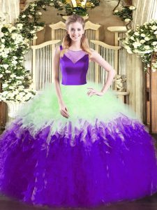 Floor Length Ball Gowns Sleeveless Multi-color Military Ball Gowns Side Zipper