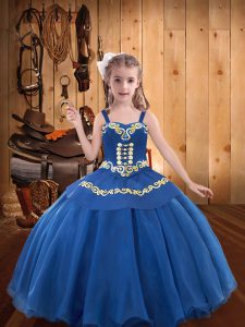 Sleeveless Beading and Embroidery and Ruffles Lace Up Pageant Dress for Teens