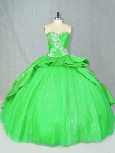 Comfortable Sleeveless Tulle Brush Train Lace Up Quinceanera Dress for Sweet 16 and Quinceanera