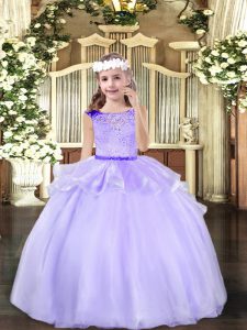 Scoop Sleeveless Organza Little Girl Pageant Dress Beading Zipper