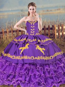 Organza Sleeveless 15th Birthday Dress and Embroidery and Ruffled Layers