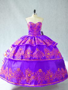 Dynamic Floor Length Purple Sweet 16 Dresses Sweetheart Sleeveless Lace Up