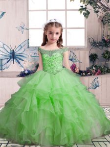 Gorgeous Ball Gowns Pageant Dress Toddler Scoop Organza Sleeveless Floor Length Lace Up