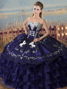 Floor Length Ball Gowns Sleeveless Purple Military Ball Gown Lace Up