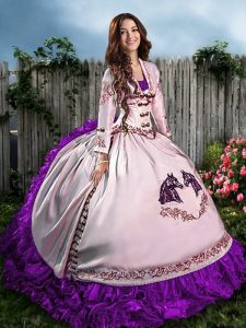Modern Floor Length Purple Quinceanera Dress Sweetheart Sleeveless Lace Up