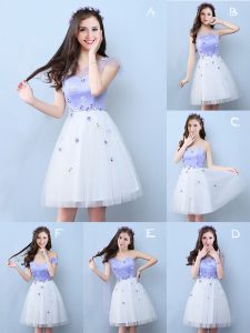 Sweet White Sleeveless Tulle Lace Up Damas Dress for Prom and Party