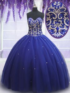 Gorgeous Tulle Sleeveless Sweet 16 Quinceanera Dress and Beading and Sequins