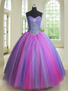Hot Selling Multi-color Sweetheart Neckline Beading Quinceanera Court Dresses Sleeveless Lace Up