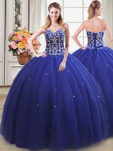 Exceptional Sleeveless Beading Lace Up Quince Ball Gowns