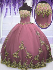 Appliques Quinceanera Dress Lilac Zipper Sleeveless Floor Length