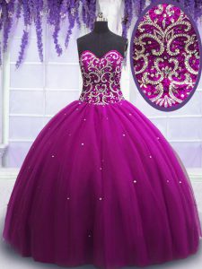 Discount Sweetheart Sleeveless Tulle Quinceanera Dress Beading Lace Up