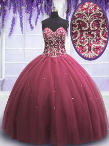 Floor Length Pink 15th Birthday Dress Sweetheart Sleeveless Lace Up