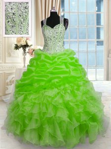 Sumptuous Beading Ball Gown Prom Dress Zipper Sleeveless Floor Length