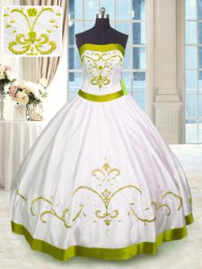 Sleeveless Lace Up Floor Length Embroidery Quinceanera Gown