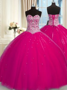 Halter Top Sleeveless Lace Up Floor Length Beading and Sequins Quinceanera Dresses