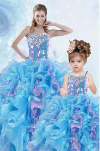 Sequins Floor Length Ball Gowns Sleeveless Multi-color Quinceanera Dresses Lace Up