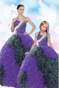 Sleeveless Sequins and Pick Ups Lace Up 15 Quinceanera Dress